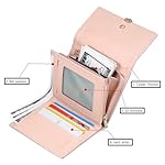 FT FUNTOR RFID Wallets for Women, Leaf Card Holder Trifold Ladies Wallets Coins Zipper Pocket with ID Window Green - Image 4