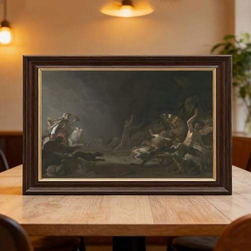 Impression sur toile A Witches Sabbath de Cornelis Saftleven - Décoration murale 20x30 cm