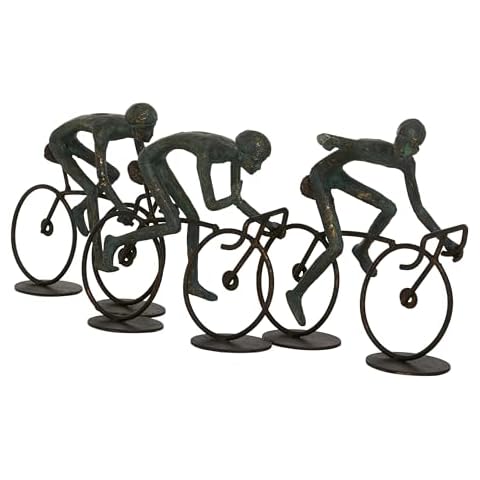 Deco 79 Contemporary Polystone People Sculpture with Bike Cover