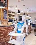 Smart Hospitality Food Delivery Robot, AI Navigation and Automatic Path Planning, Commercial Restaurant Serving Robot with Large Capacity Storage Trays System