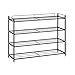 wejście stojak na buty 4 Tier Stojak Rack Organizer Endway But And Boot Storage Organizer Czarny Stojak Na Buty Z Metalowym Wzornictwem Do Oszczędzania Przestrzeni Regał na buty