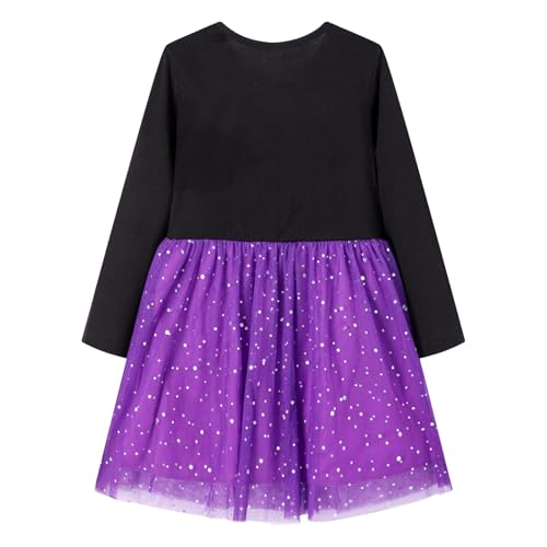 HILEELANG Girl Halloween Holiday Dress Long Sleeve Novelty Tulle Tutu Princess Party Dress3