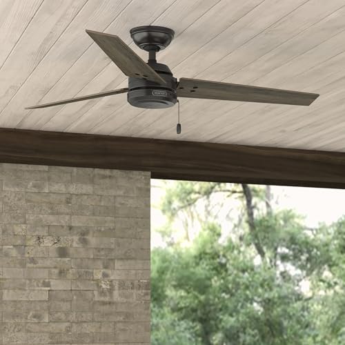 Image of Hunter 52 inch Cassius Indoor /Outdoor Ceiling Fan, Pull Chain, Noble Bronze