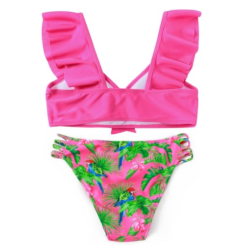 Girls Swimsuit Two Pieces Bikini Set Ruffle Bathing Suits Kids Flounced Beach Pool Swimwear for 6-13 Years3