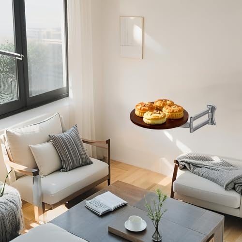 Table murale ronde pliable gain de place pour petit studio