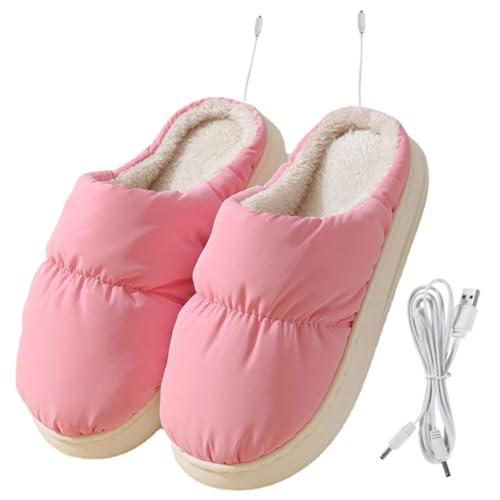 Homoyoyo 1pair Usb Electric Heating Slippers Plush Reusable Foot Warmer for Cold Comfortable Heating Shoes Accessories for Cozy Feet Usb Powered Design