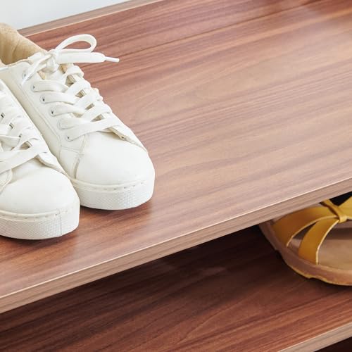 Image of Home Centre | Helios Alton Merida 12 Pairs Shoe Rack | Engineered Wood | Walnut | 1 Year Warranty