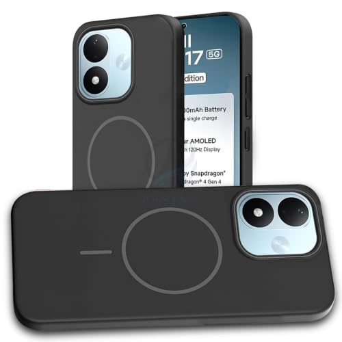 Image of AESTMO Shockproof Back Case Cover for Redmi Note 17 5G | Slim Hard Shell | Hard Back Cover for Redmi Note 17 5G (Compatible with MagSafe Accessories, Black)