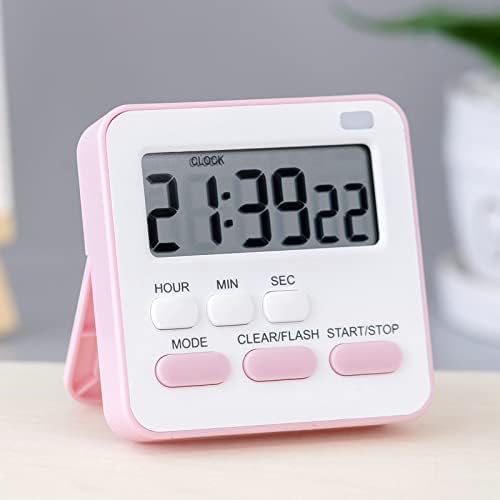 Miniatura 9 de Reloj temporizador magnético digital  Pantalla LCD grande con alarma fuerte, modo de flash silencioso, cronómetro y cuenta regresiva para estudio,