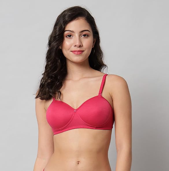 Image of SPUNN Women's Cotton Blend Light Padded Wirefree T-Shirt Bra Combo