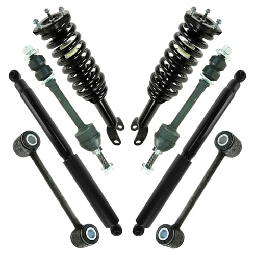 Image of TRQ Front and Rear Suspension Kit Complete Strut & Coil Spring Assembly Shock Absorber Sway Bar Stabilizer Link Compatible with 2005-2009 Dodge Dakota 2006-2009 Mitsubishi Raider