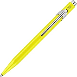 Caran d’Ache – Bolígrafo Ballpoint 849 Pop Line Retráctil de Aluminio con diseño fluorescente en forma hexagonal (Amarillo)