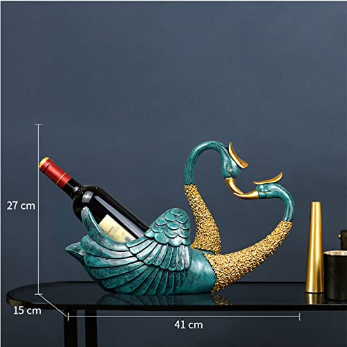 Soporte para botellas de vino cisne de resina decorativo miniatura 2
