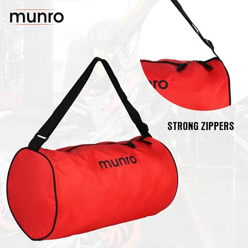 Image of MUNRO FIT PRO Lightweight Bag (RED) Gym, Unisex, Shoulder Bags for Men and Women, Fitness, Sports, Travel,Sports Kit,Duffle, Adventure Bag.