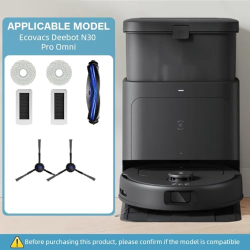 Image of Replenishment Kit, Compatible with Ecovacs Deebot N30 Pro Omni Robotic Vacuum Cleaner, Includes One Main Roller Brush, Two Spinning Side Brushes, Two Filters, 1 Cleaning Tool
