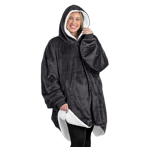 Image of Bare Home Wearable Blanket Hoodie - Soft Plush Sherpa - Warm and Cozy - Oversized Wearable Blanket