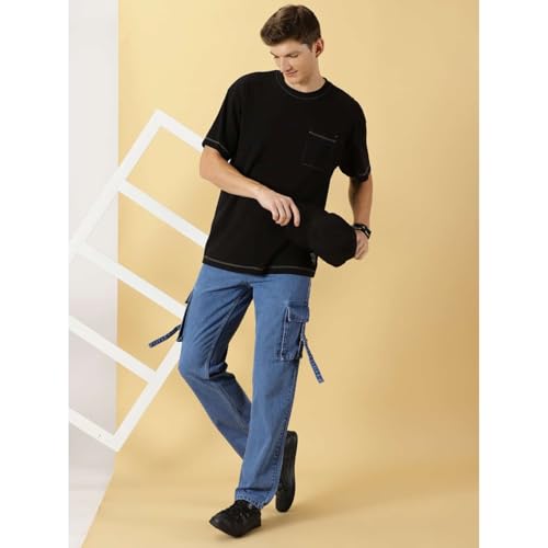 Image of Blue Jeans for Men Regular Fit - Cotton Jeans Pant for Men, Regular Denim Jeans for Boys - Light Fade Jeans for Men