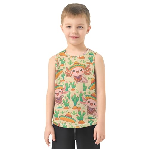 Boys' Tank Top Shirt Salamander Cactus Pattern Sleeveless T-Shirts2