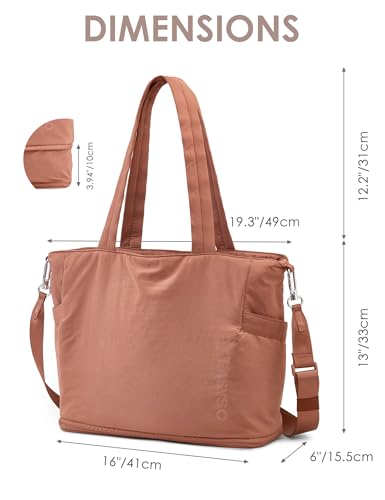 Tote Bag for Women,Puffer Work Bags with Zipper Compartments, Expandable Handbag for Travel Work Sport4