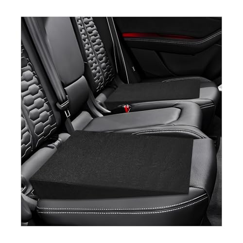 Rdxcv 2 PCS Auto Seat Wedge Leveling Cushion Comfortable Car Backseat Wedge Support Cushion Pad Angled Design Car Interior Chair Pad Ergonomic Pain Relief Rear Seat Leveling Mat