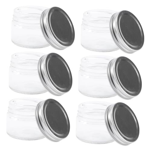 BESTYASH 6 piezas Botes de Vidrio para Miel y Jalea Tarros Tapa Hermética Almacenamiento Seguro para Frutas Ensaladas y Yogur Reutilizables y Fáciles de Limpiar