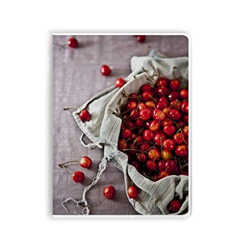 Carnet de notes souple cerises : cahier d'écriture A5 motif fruits rouges pour le bureau