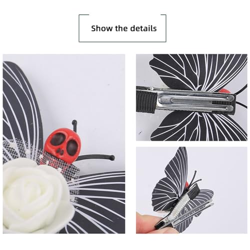 Image of Havilah Halloween Hair Clip 2 Pcs - Skull Butterfly Hair Clips Cosplay Party Hairpins Hair Pins