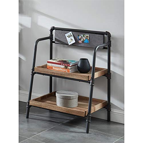 Furniture Of America Kernel Industrial Metal 2-Shelf Bookcase In Sand Black #TOP1