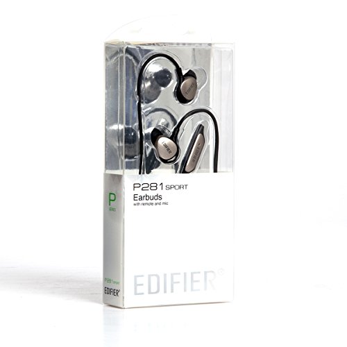 Edifier P281 Waterproof Computer Headset - Sports In-Ear Earphones Ip57 Rated With Memory Around-The-Ear Wire For Running, Workout, Exercise - Black/Silver #TOP6