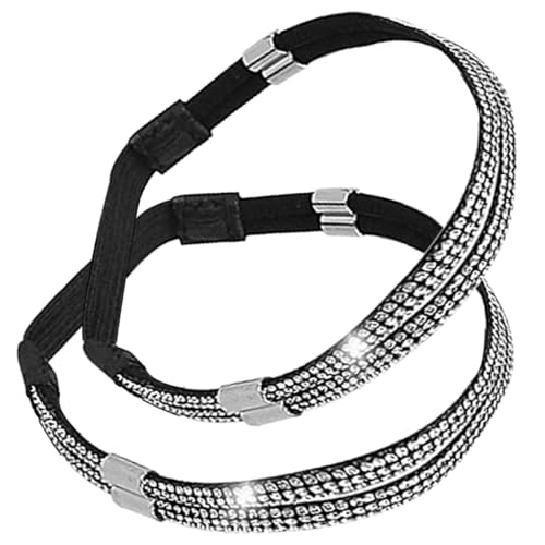 Abaodam Correas de Cuero Ajustables para Tacones Altos Cristales Decorativos, Antideslizantes y Desmontables, Ideales para Eventos y Uso Diario en Mujer