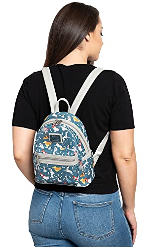 Loungefly Disney Dogs Mini-Backpack Handbag All Over Print Lady Tramp Dalmatians Grey #TOP6