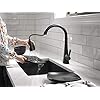 Delta Lenta Matte Black Kitchen Faucet with Pull Down Sprayer, Modern Single Hole Kitchen Sink Faucet, Single Handle, Matte Black 19802Z-BL-DST