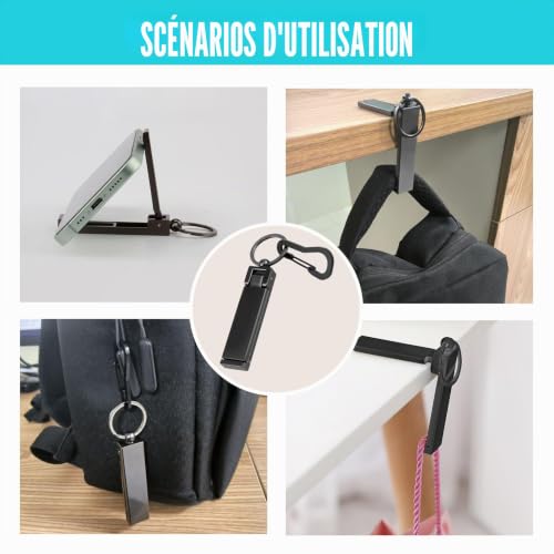 eModwey Porte Sac à Main Table, Accroche Sac a Main pour Table, Support Multifonction pour Smartphone, Accroche Sac avec Revêtement Antidérapant, pour Bureau et Voyages – vue 7