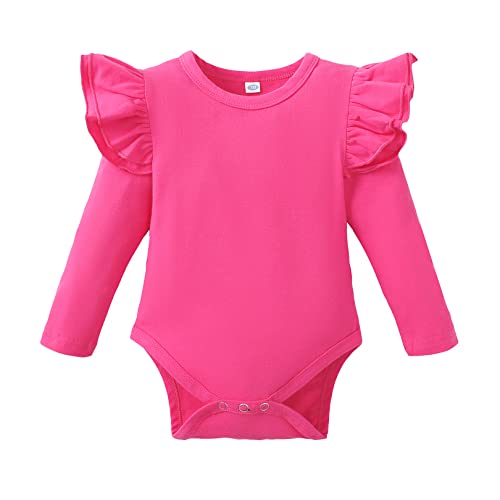 Magic Park Infant Girl One Piece Romper Baby Girls Ruffle Sleeve