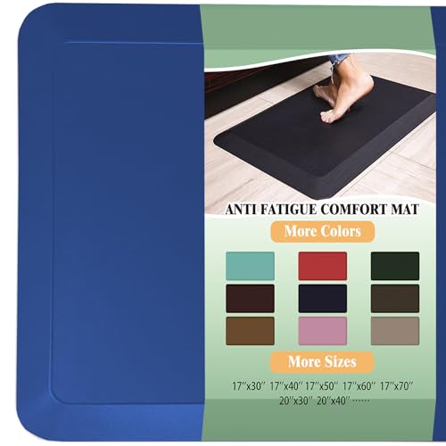 HEALEG 1" Extra Thick Anti Fatigue Floor Mat 60" L x 17" W,Kitchen Mat, Standing Desk Mat,140D Advanced PU Foam Ergonomic Comfort at Home, Office, Garage, Sink (Blue) by HEALEG - Used condition - US$11.79