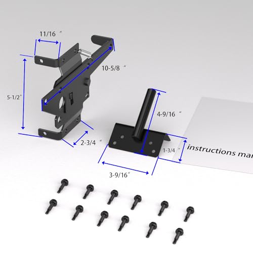 JZVXX Self Closing Fence Gate Hinges, Latch, and 24\" Gate Cane Bolt - Easy to Install, Sturdy and Durable - Black Plastic Spraying - Safe and Secure(MWJ)