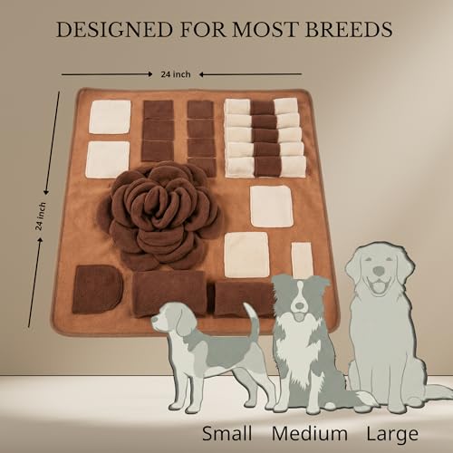 ARBAPET Snuffle Mat for Dogs – Interactive Feeding Mat for Slow Eating, 23.6 in x 23.6 in, Mental Stimulation & Boredom Relief (Beige Brown) — view 4