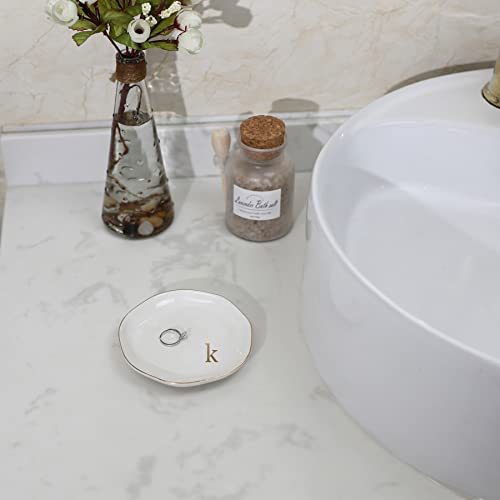 HOME-SMILE-Initials-Ring-Dish-Jewery-Tray-with-Personalized-K-Monogrammed-Engagement-Wedding-Gifts-for-FriendsSisterBirthday-Christmas-Gifts-for-WomenCeramic-White HOME SMILE Initials Ring Dish Jewery Tray with Personalized K Monogrammed Engagement Wedding Gifts for FriendsSisterBirthday Christmas Gifts for WomenCeramic White