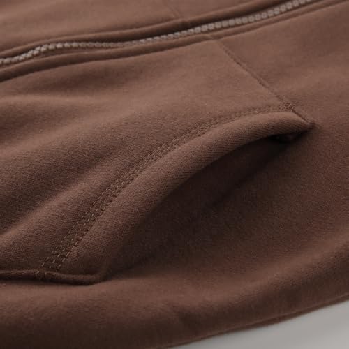 Image of Spring&Gege Youth Solid Fleece Hoodies Soft Full Zip Hooded Sweatshirts for Children (3-12 Years)