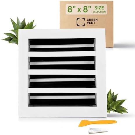 GREEN VENT - Vent Cover 8x8 - Decorative White Aluminum Air Vent Covers ...