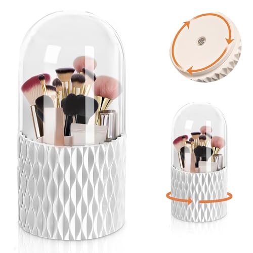 Gebrazy Organisateur de Maquillage Cosmétique, Organisateur Cosmétique Rotatif à 360 °, Organisateurs Cosmétiques pour Décoration de Pièce, Coiffeuse, Chambre à Coucher, Salle de Bain (Blanc)