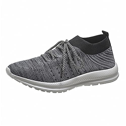Ladmiple Walking Shoes Women Arch Support Slip On Womens Slip on Walking Shoes Comfort Lightweight Breathable Sock Shoe Non-Slip Mesh Casual Fashion Tennis Running Sneakers Grey