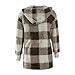 Womens Winter Coats Warm Plush Hooded Jackets Zip Up Button Cardigan Trendy Plaid Fleece Fuzzy Outerwear Plus Size Sweater Coat for Women 2024 Fashion Flannel Hoodie Jacket Casual Clothes