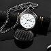 BOSHIYA Smooth Quartz Pocket Watches for Men Black Classic Arabic Digital Luminous Dial & Day Date Pocket Watch with Chain Christmas Graduation Birthday Gifts