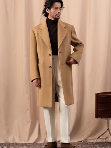 Men's Trench Coat Man Mid Long Jacket Formal Casual Peacoat Fall Winter Warm Overcoat3