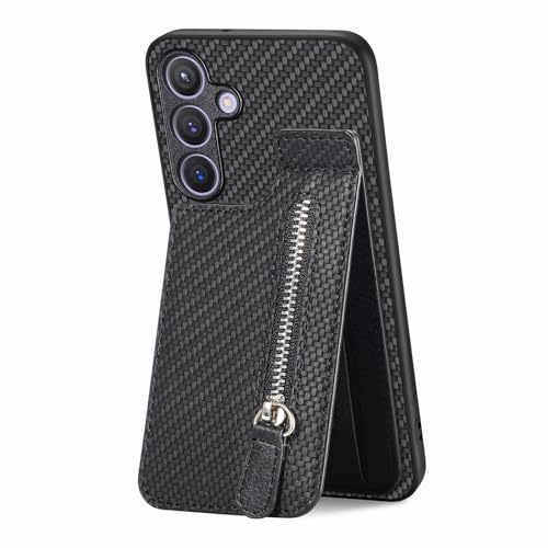 Portefeuille pour Samsung Galaxy A56 5G étui cuir noir avec porte-cartes et fermeture magnétique SDL