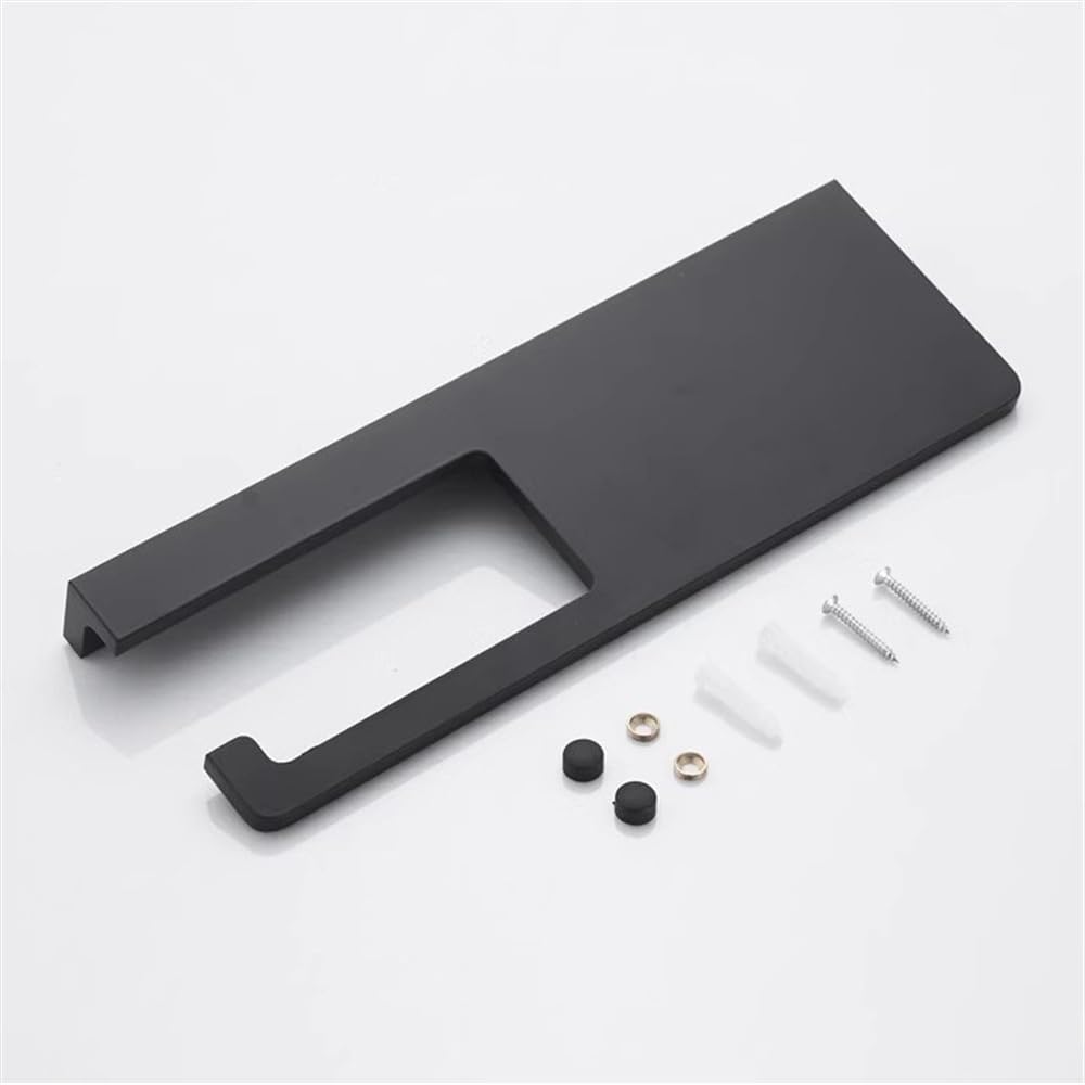 Półki łazienkowe Uchwyt na papier toaletowy z półką, pogrubione aluminiowe śruby, montaż ścienny, uchwyt, czarny Przechowywanie w łazience(Gun Gray)