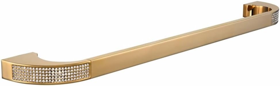 Towel Rack Crystal Bathroom Hardware Set Bathrobe Hook Towel Holder Rack Bar Shelf Toothbrush Holder Bathroom Accessories Towel Holder Gold (Rack Bar Gold A)