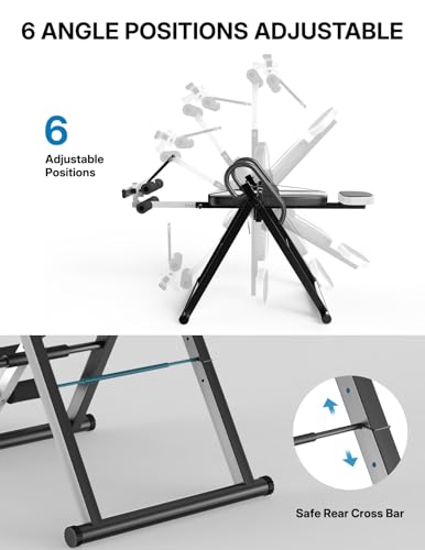 Image of YOLEO Gravity Inversion Table for Back Pain Relief 2026 New Inversion Table w /Lumbar Support Easy to Assemble Back Stretcher Machine 300 lbs