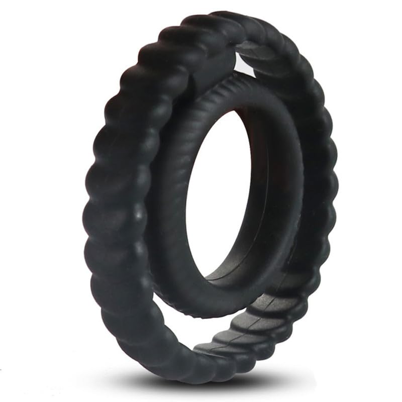 Cock Ring Penis Sleeve with Threaded Dual Stimulator Penis Ring Couple Adult Sex Toys for Men Women Male Female Couple Sex Toys Delay Ejaculation and Enhance Erection Hardness